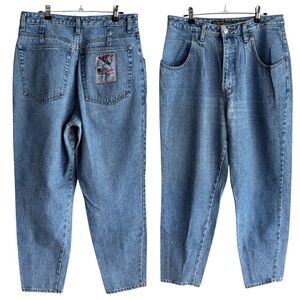 Vintage 90s Buffalo High Waisted Jeans Mens 34 Tapered Relaxed Fit Story Patch